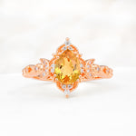 Vintage Pear Cut Milgrain Ornate Halo Citrine Engagement Ring - Additional view
