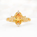 Vintage Pear Cut Milgrain Ornate Halo Citrine Engagement Ring - Additional view