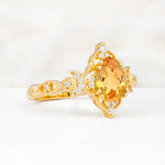 Vintage Pear Cut Milgrain Ornate Halo Citrine Engagement Ring - Additional view