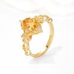 Vintage Pear Cut Milgrain Ornate Halo Citrine Engagement Ring - Additional view