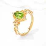 Vintage Pear Cut Milgrain Ornate Halo Peridot Engagement Ring - Additional view