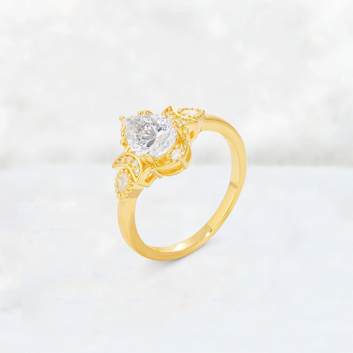 Pear Cut Moissanite Butterfly Floral Halo Engagement Ring - Additional view
