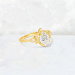 Pear Cut Moissanite Butterfly Floral Halo Engagement Ring - Additional view