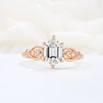 Exquisite Hexagonal Cut Twisted Band Lab Diamond Engagement Ring - Additional view