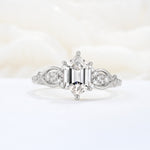 Exquisite Hexagonal Cut Twisted Band Lab Diamond Engagement Ring - Additional view
