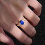 Exquisite Hexagonal Cut Twisted Band Sapphire Engagement Ring - Additional view