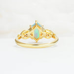 Exquisite Hexagonal Cut Twisted Band Fire Opal Engagement Ring - Additional view