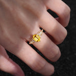Exquisite Hexagonal Cut Twisted Band Citrine Engagement Ring - Additional view
