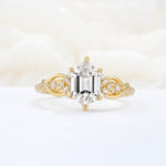 Exquisite Hexagonal Cut Twisted Band Lab Diamond Engagement Ring - Additional view