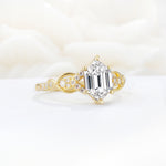 Exquisite Hexagonal Cut Twisted Band Lab Diamond Engagement Ring - Additional view