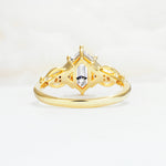 Exquisite Hexagonal Cut Twisted Band Lab Diamond Engagement Ring - Additional view