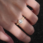 Exquisite Hexagonal Cut Twisted Band Lab Diamond Engagement Ring - Additional view