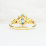 Exquisite Hexagonal Cut Twisted Band Aquamarine Engagement Ring - Additional view