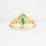 Exquisite Hexagonal Cut Twisted Band Emerald Engagement Ring - Additional view