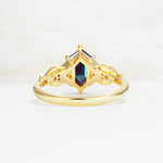 Exquisite Hexagonal Cut Twisted Band Alexandrite Engagement Ring - Additional view