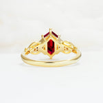 Exquisite Hexagonal Cut Twisted Band Ruby Engagement Ring - Additional view
