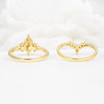 Vintage Kite Cut Split Shank Crown Citrine Bridal Ring Set - Additional view