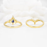 Vintage Kite Cut Split Shank Crown Tanzanite Bridal Ring Set - Additional view