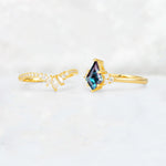 Kite Cut Alexandrite Marquise Cluster Bridal Ring Set - Additional view