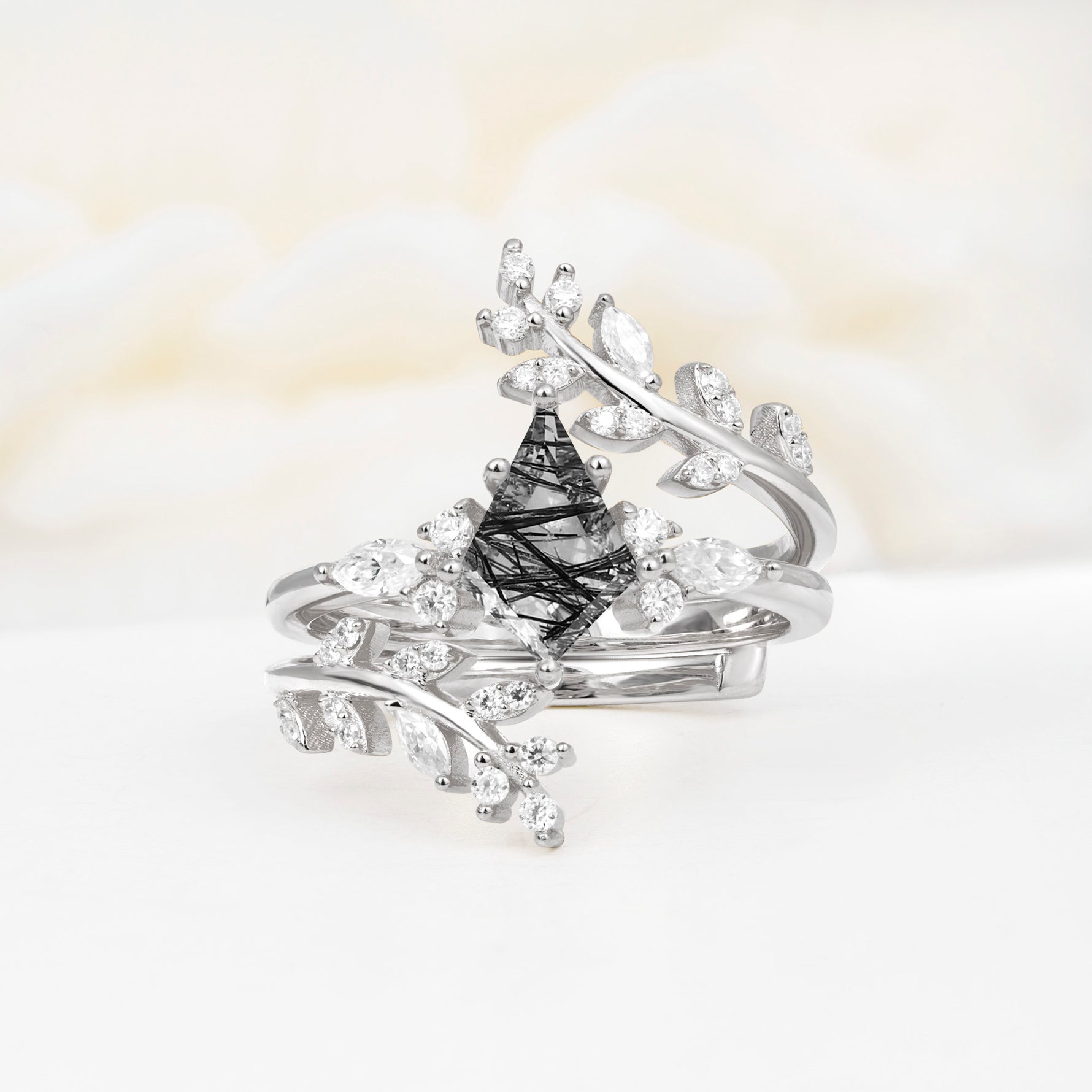 SR17091 Black Rutilated Quartz Ring - Additional view