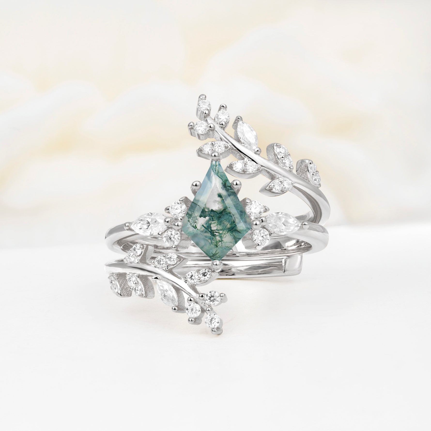 SR17091 Moss Agate Ring - Additional view