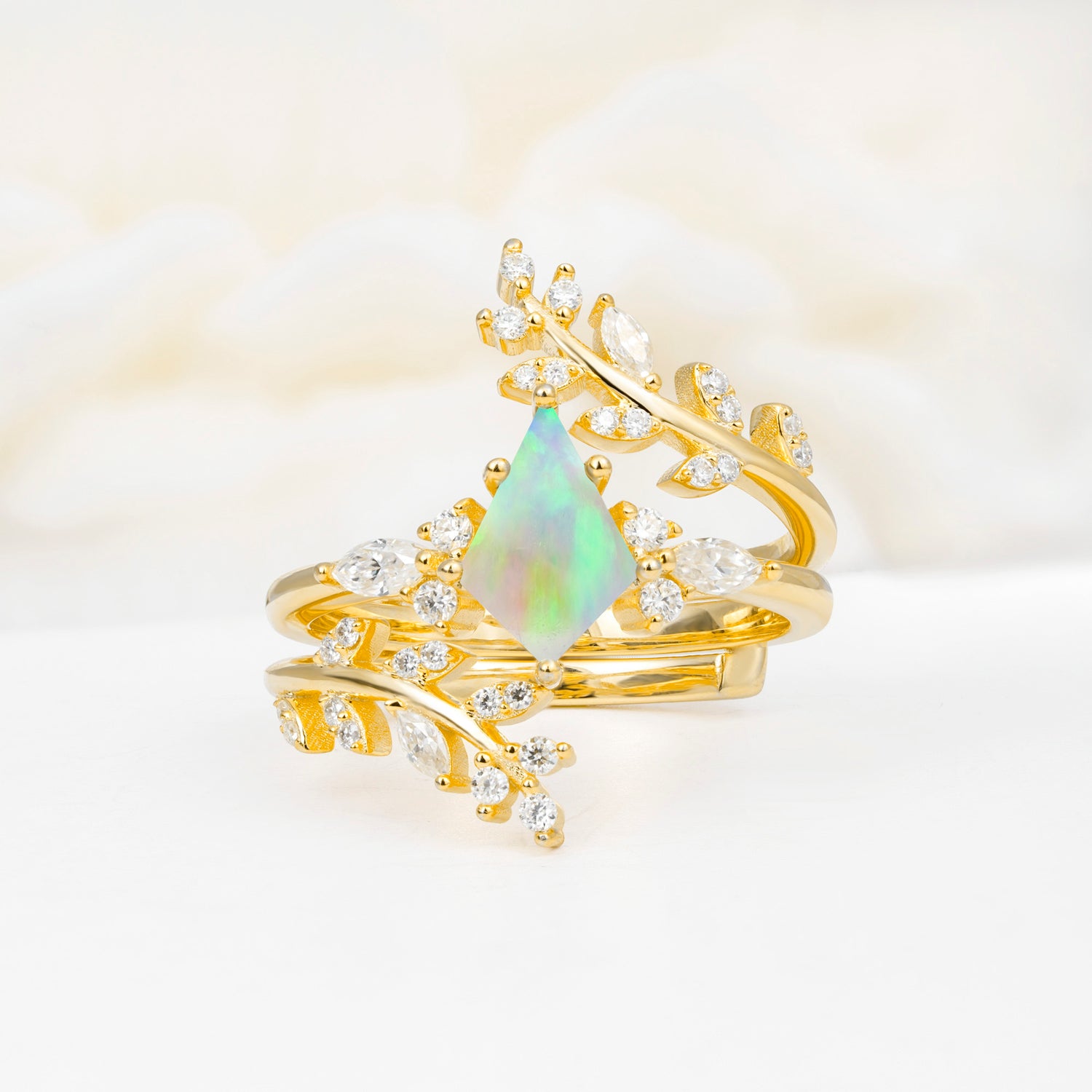 SR17091 Fire Opal Ring - Yellow-Gold
