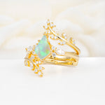SR17091 Fire Opal Ring - White-Gold