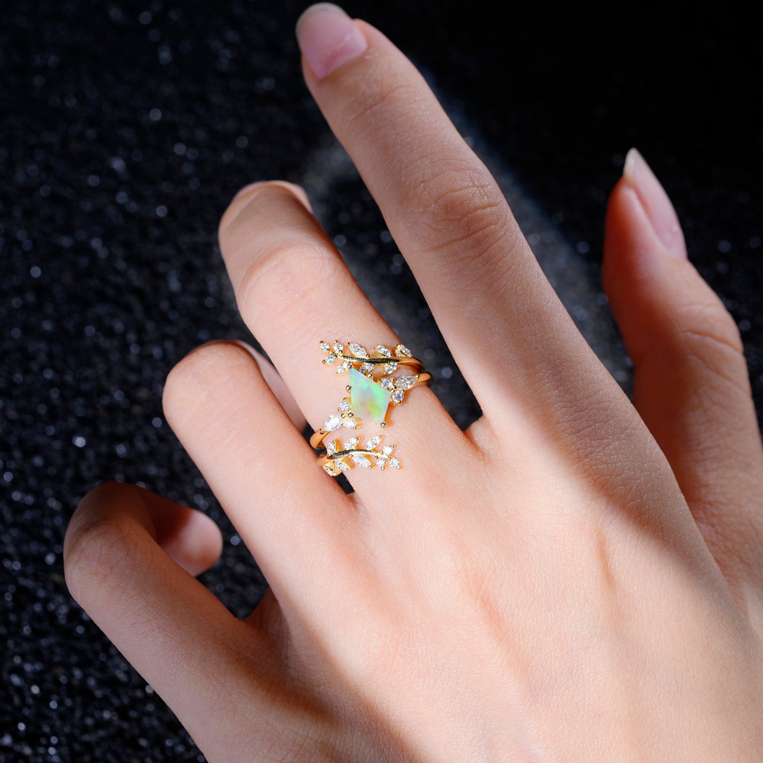 SR17091 Fire Opal Ring - Rose-Gold