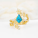 SR17091 Turquoise Ring - Yellow-Gold