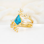 SR17091 Turquoise Ring - White-Gold