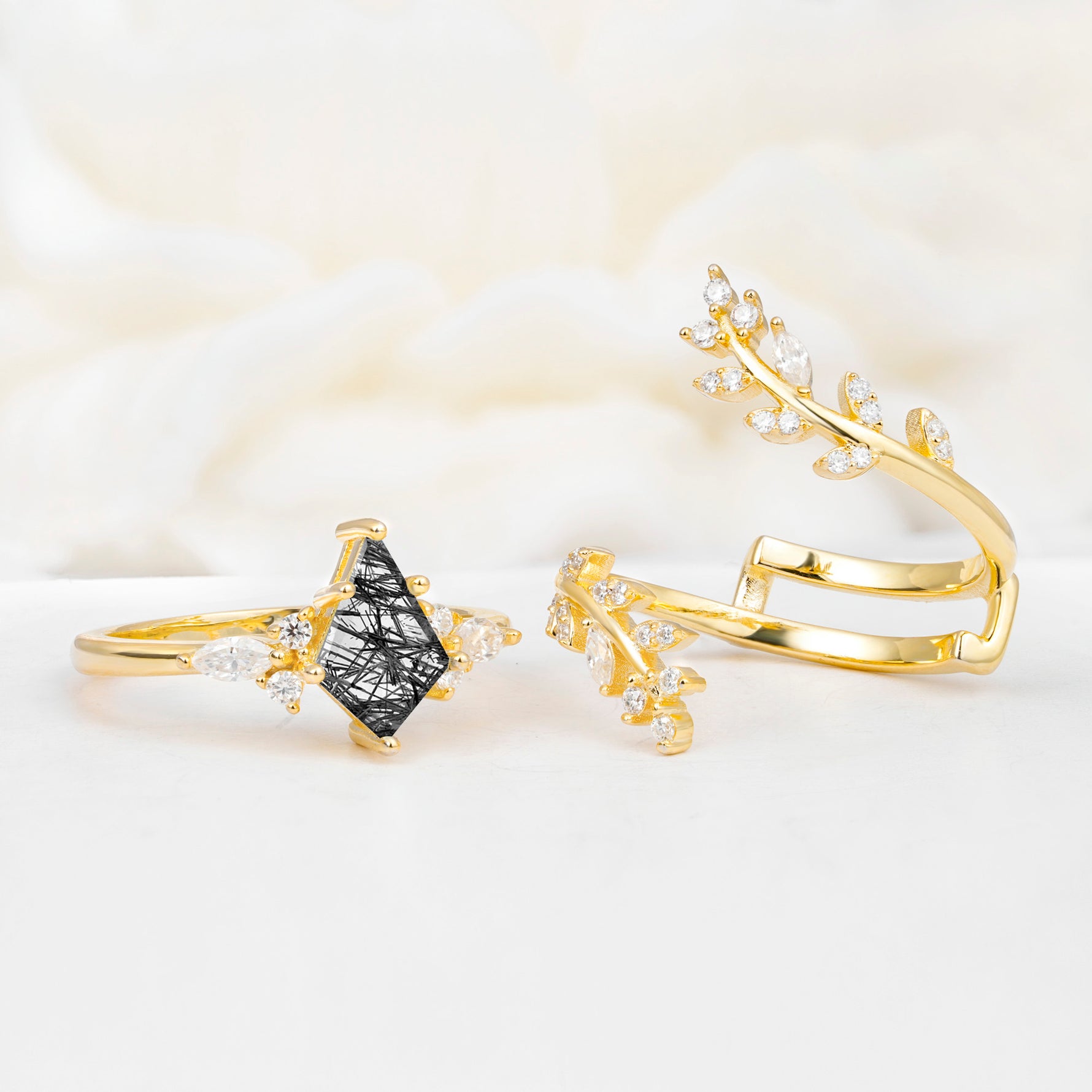 SR17091 Black Rutilated Quartz Ring - Additional view