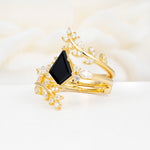 SR17091 Black Onyx Ring - White-Gold