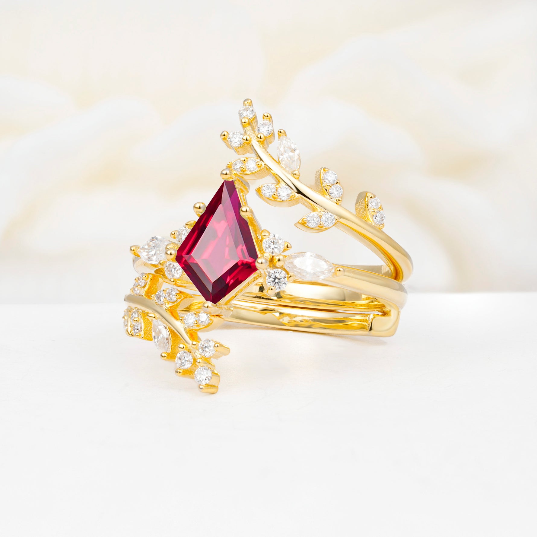 SR17091 Ruby Ring - White-Gold