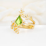 SR17091 Peridot Ring - White-Gold