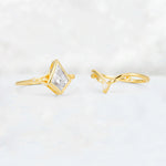 Kite Cut Moissanite Nature-Inspired Bridal Ring Set - Additional view