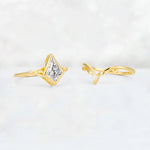 Kite Cut Lab Diamond Nature-Inspired Bridal Ring Set - Additional view