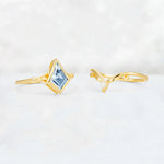 Kite Cut Aquamarine Nature-Inspired Bridal Ring Set - Additional view
