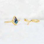 Kite Cut Alexandrite Nature-Inspired Bridal Ring Set - Additional view