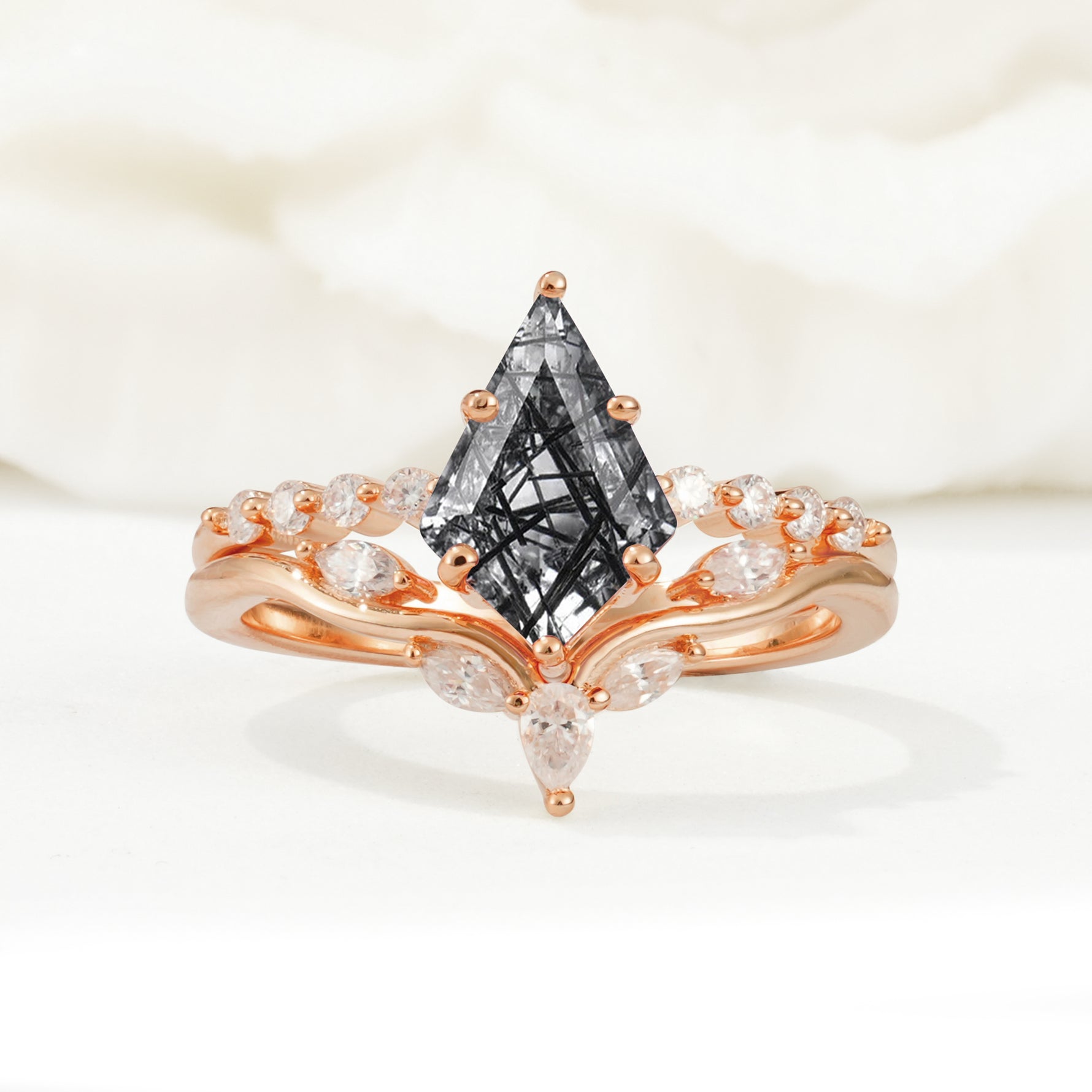 SR17094 Black Rutilated Quartz Ring - Additional view