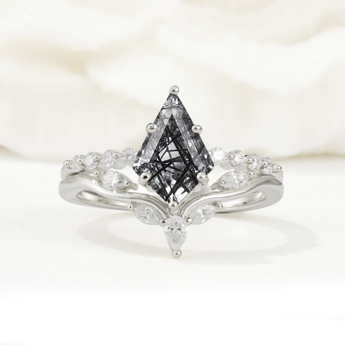SR17094 Black Rutilated Quartz Ring - Additional view
