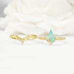 SR17094 Fire Opal Ring - White-Gold