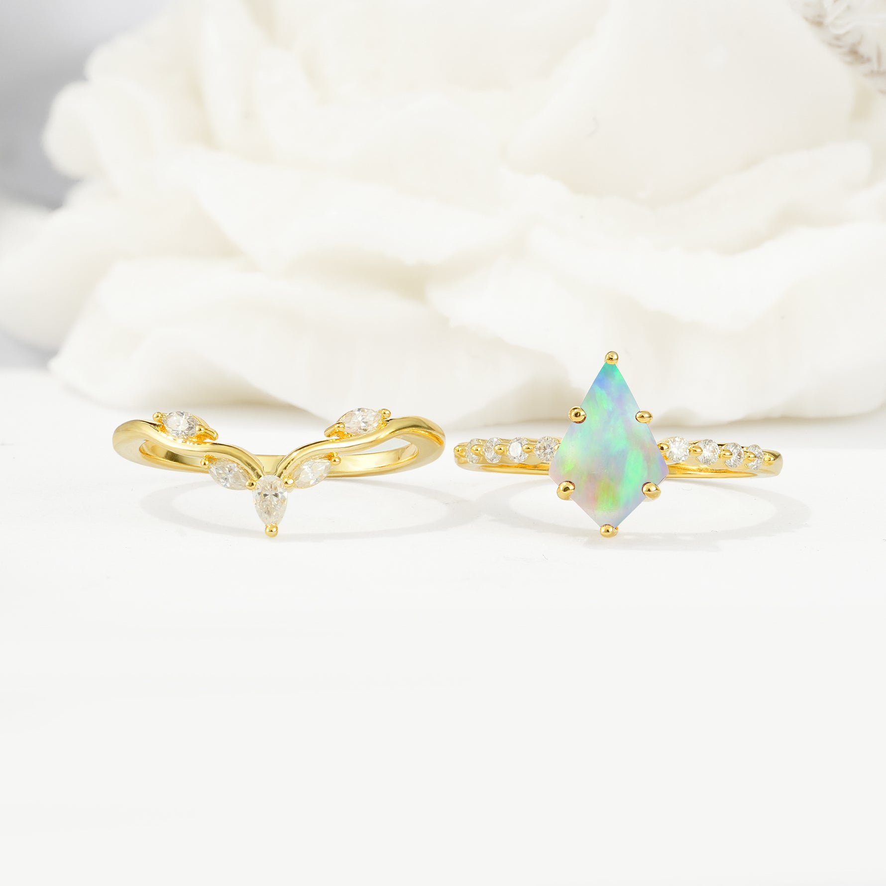 SR17094 Fire Opal Ring - White-Gold