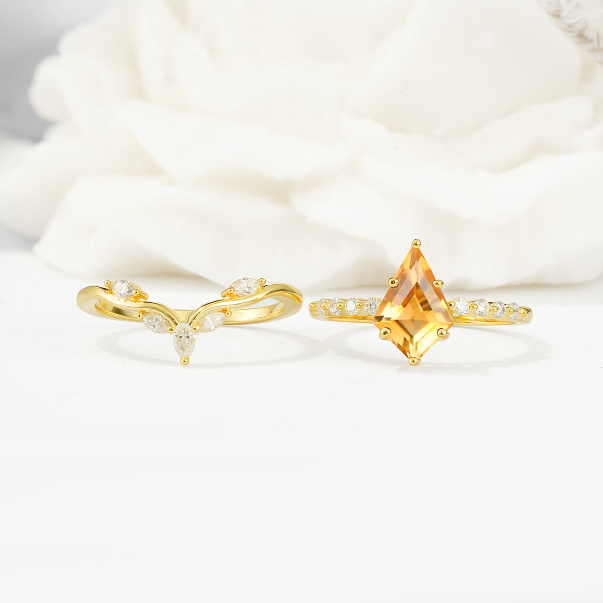 SR17094 Citrine Ring - White-Gold