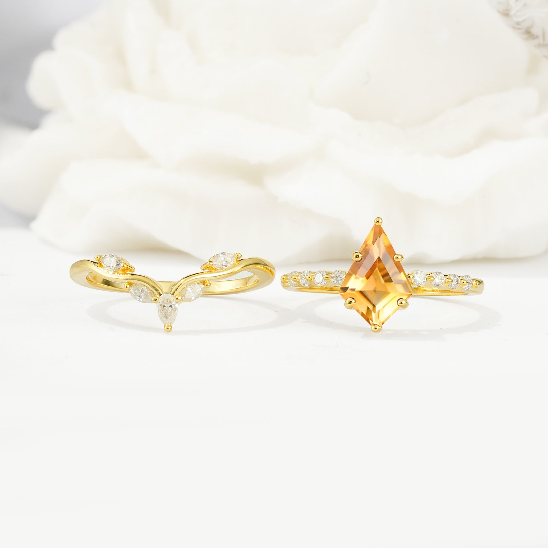 SR17094 Citrine Ring - White-Gold