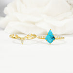 SR17094 Turquoise Ring - White-Gold