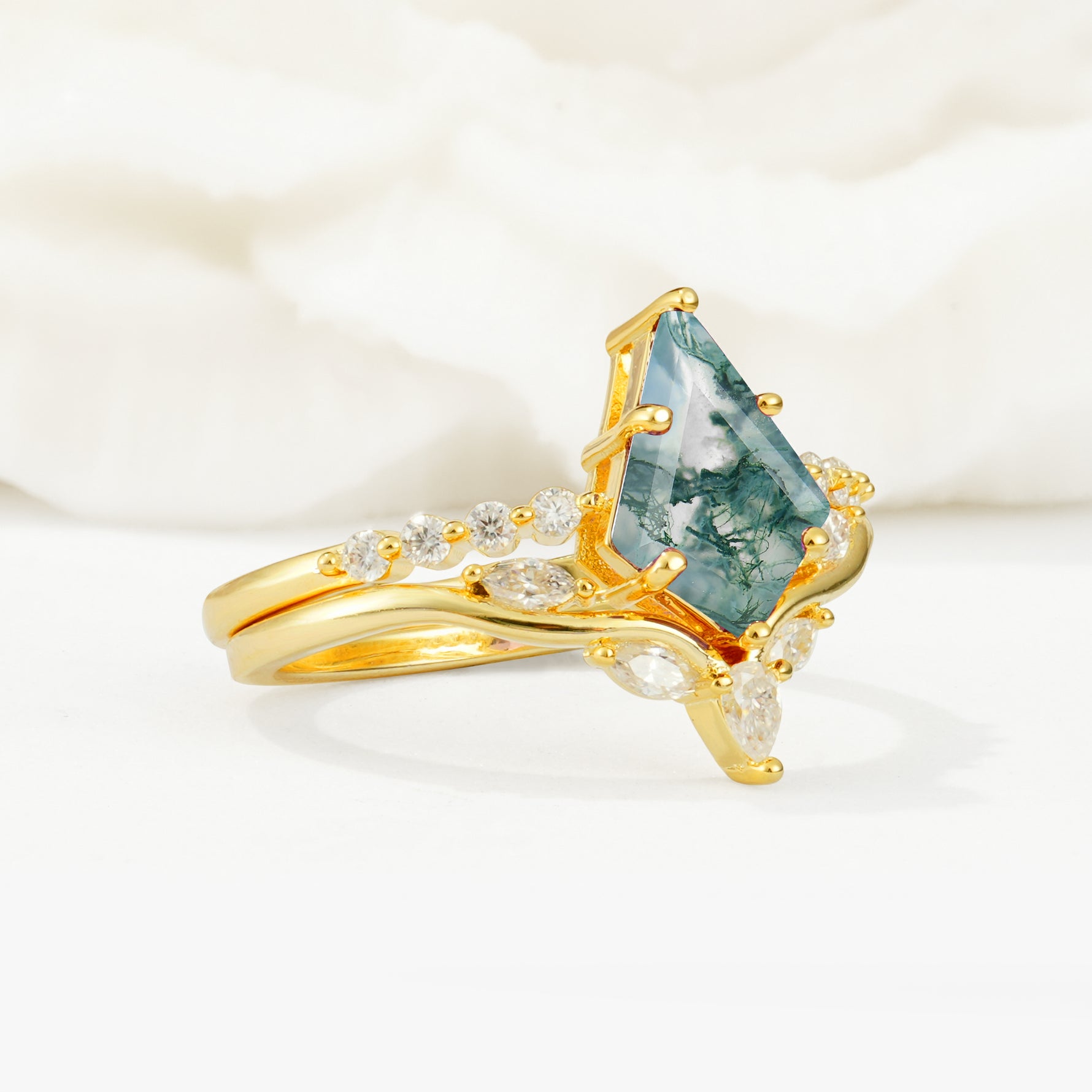 SR17094 Moss Agate Ring - Rose-Gold