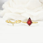 SR17094 Garnet Ring - White-Gold