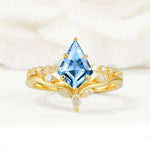SR17094 Aquamarine Ring - Yellow-Gold