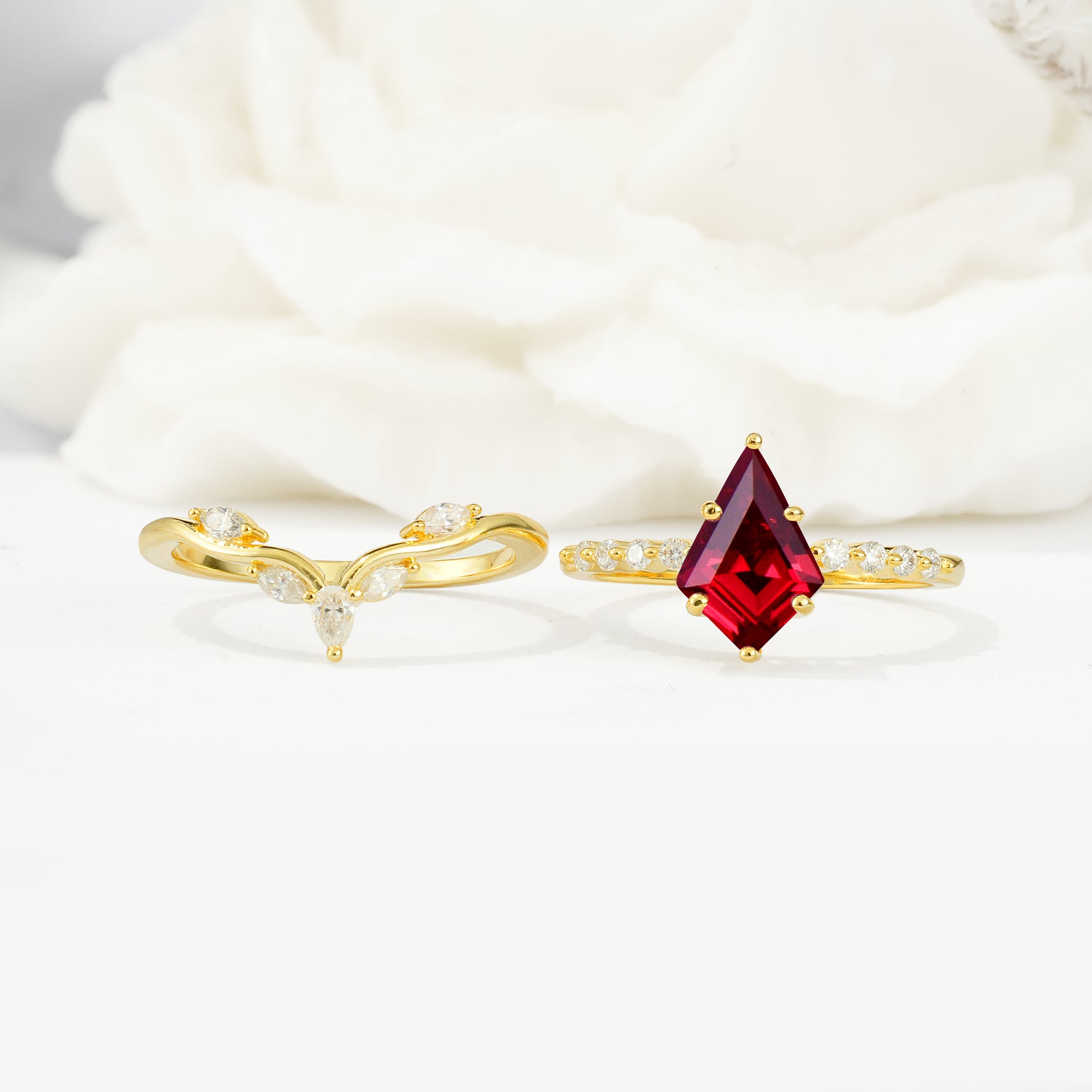 SR17094 Ruby Ring - White-Gold