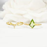 SR17094 Peridot Ring - White-Gold